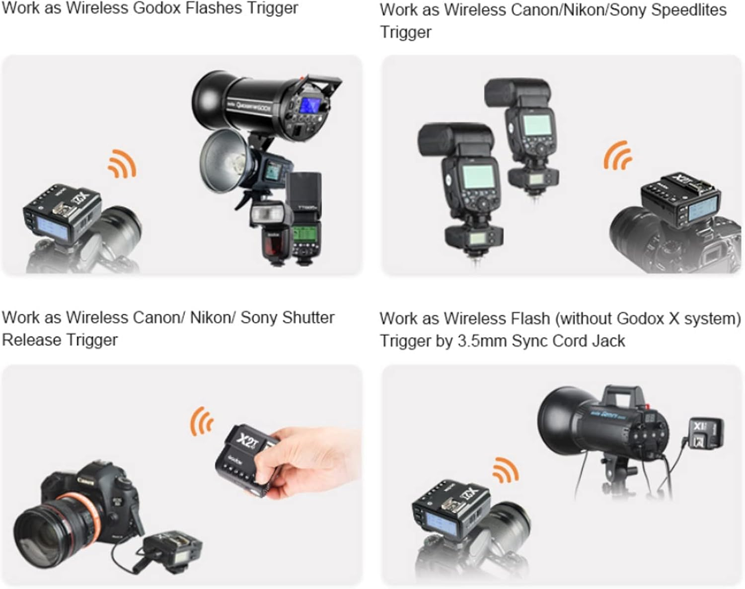 Godox X2T-N TTL Wireless Flash Trigger for Nikon, Bluetooth Connection Supports iOS/Android App Contoller, 1/8000s HSS, TCM Function, 5 Separate Group Buttons X1T Upgrade Version - Image 10