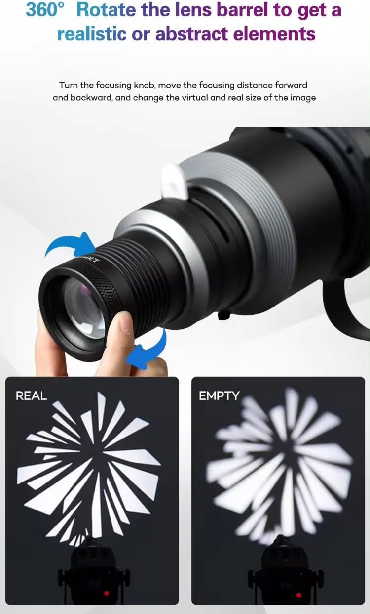 Bowens Mount Spotlight Conical Optical Snoot kit,Photography Studio Lighting Projector Accessory with 20 Gobos 5 Color Filters for Aputure Amaran 100DS/XS 200XS/DS 300C/DII/X 60D/XS Godox SL60 AD600 - Image 6